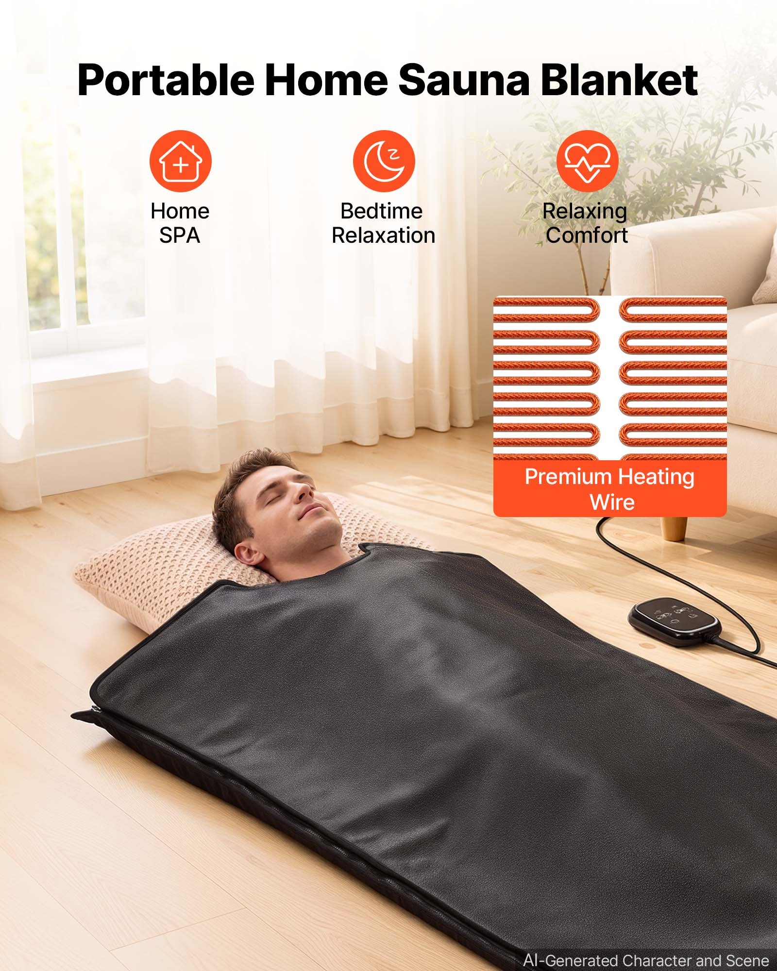Infrared Sauna Blanket Portable - Infrarood sauna-deken met minerale stenen, 73