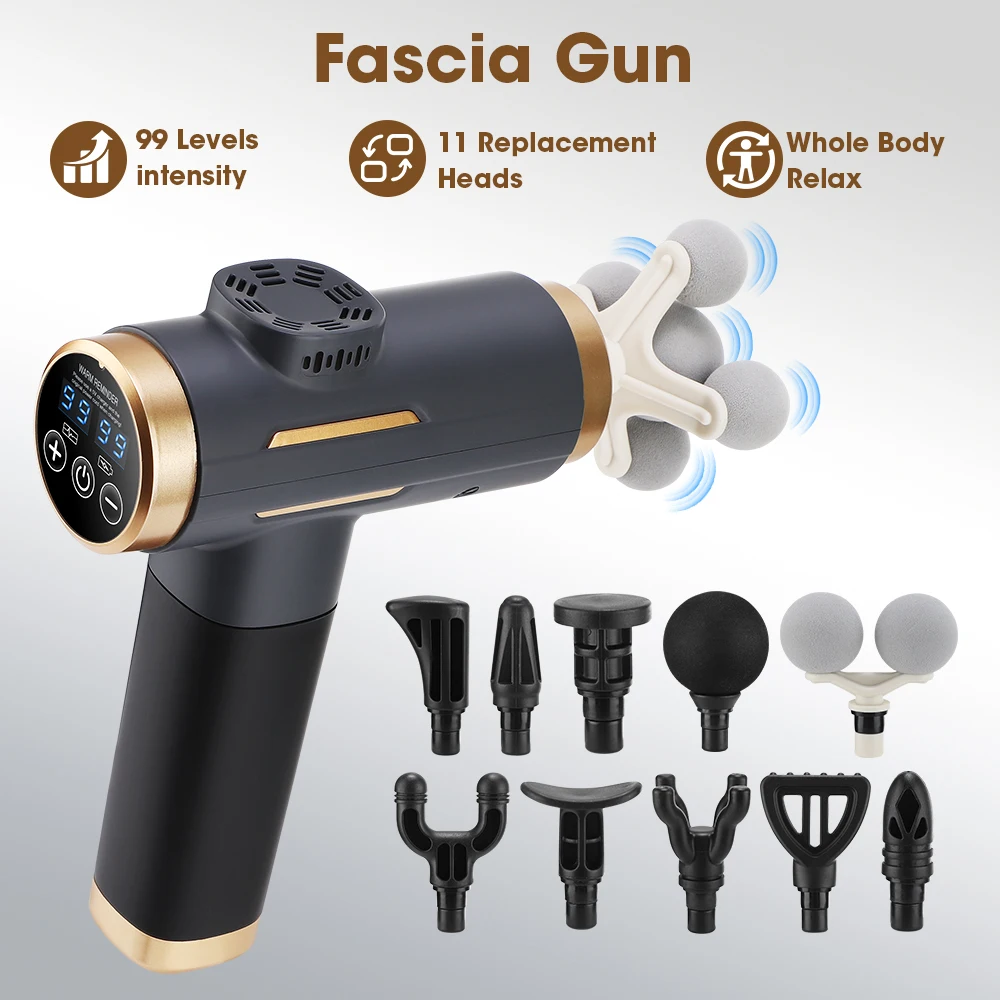 Massage Gun Percussion Deep Tissue - Elektrische Fascia Gun 24W 99 Versnellingen