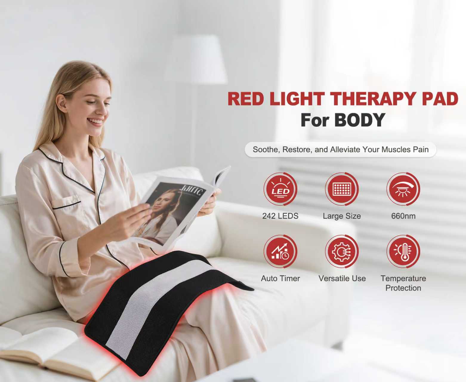 Hot selling: 242 LED roodlicht - Red Light Therapy Mat Full Body recensie en prijs